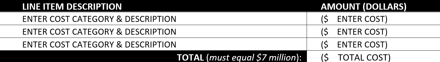 Detailed Budget example